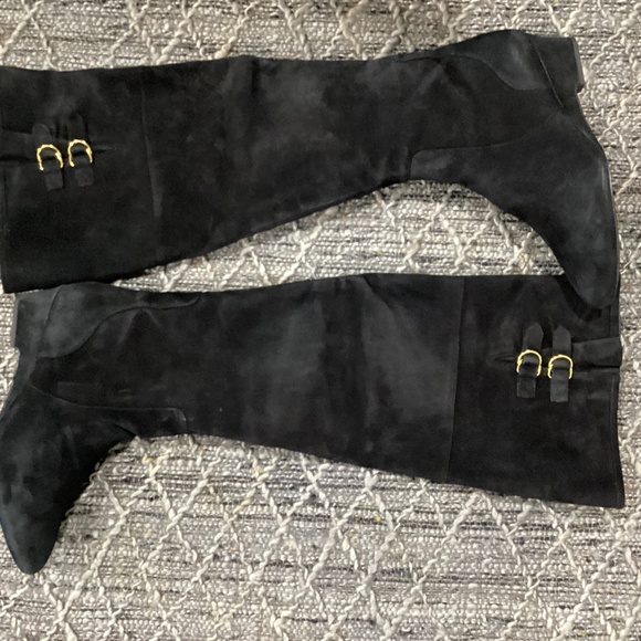 NINE WEST | BLACK SUEDE | KNEE HIGH | SZ 12 M - Picture 1 of 14